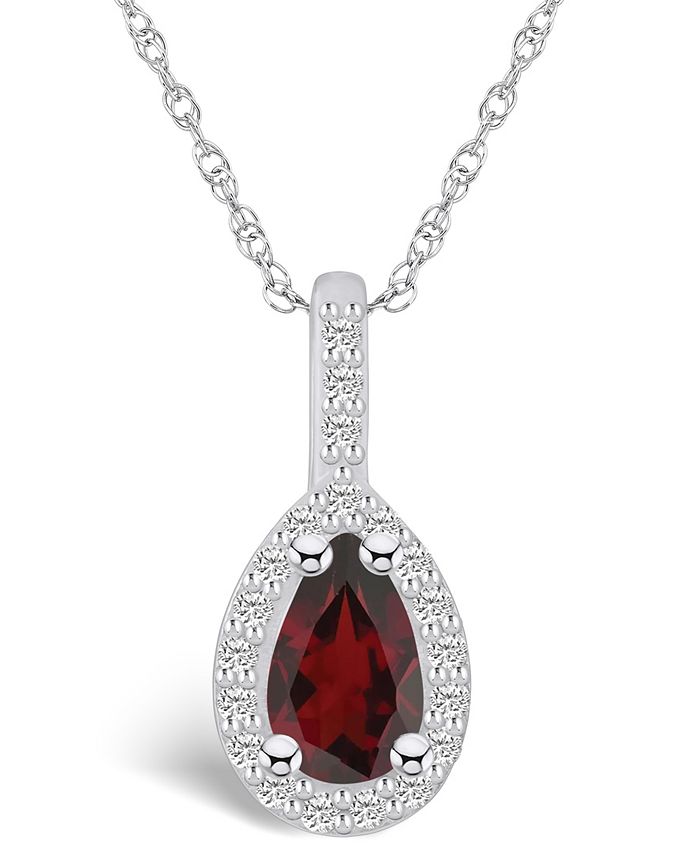 Macy s Garnet 1 1 10 Ct. T.W. and Diamond 1 5 Ct. T.W. Halo