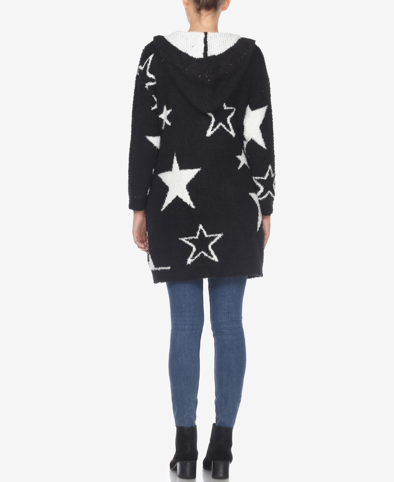 Women's Hooded Open Front Sherpa Cardigan