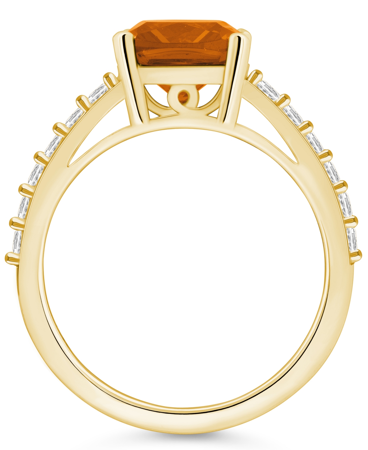 Macy's(2 Ct. T.w.) and Diamond (1/3 Ct. T.w.) Ring in 14K Yellow Gold - Citrine