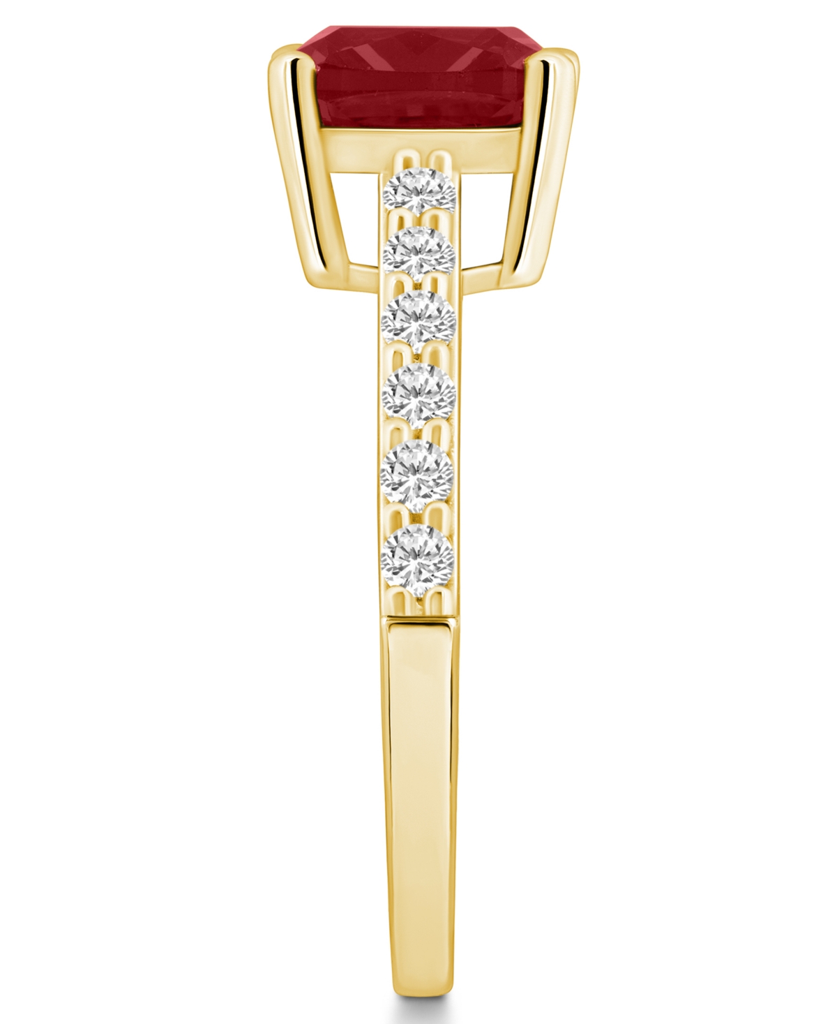 Macy's(2-3/4 Ct. T.w.) and Diamond (1/3 Ct. T.w.) Ring in 14K Yellow Gold - Garnet