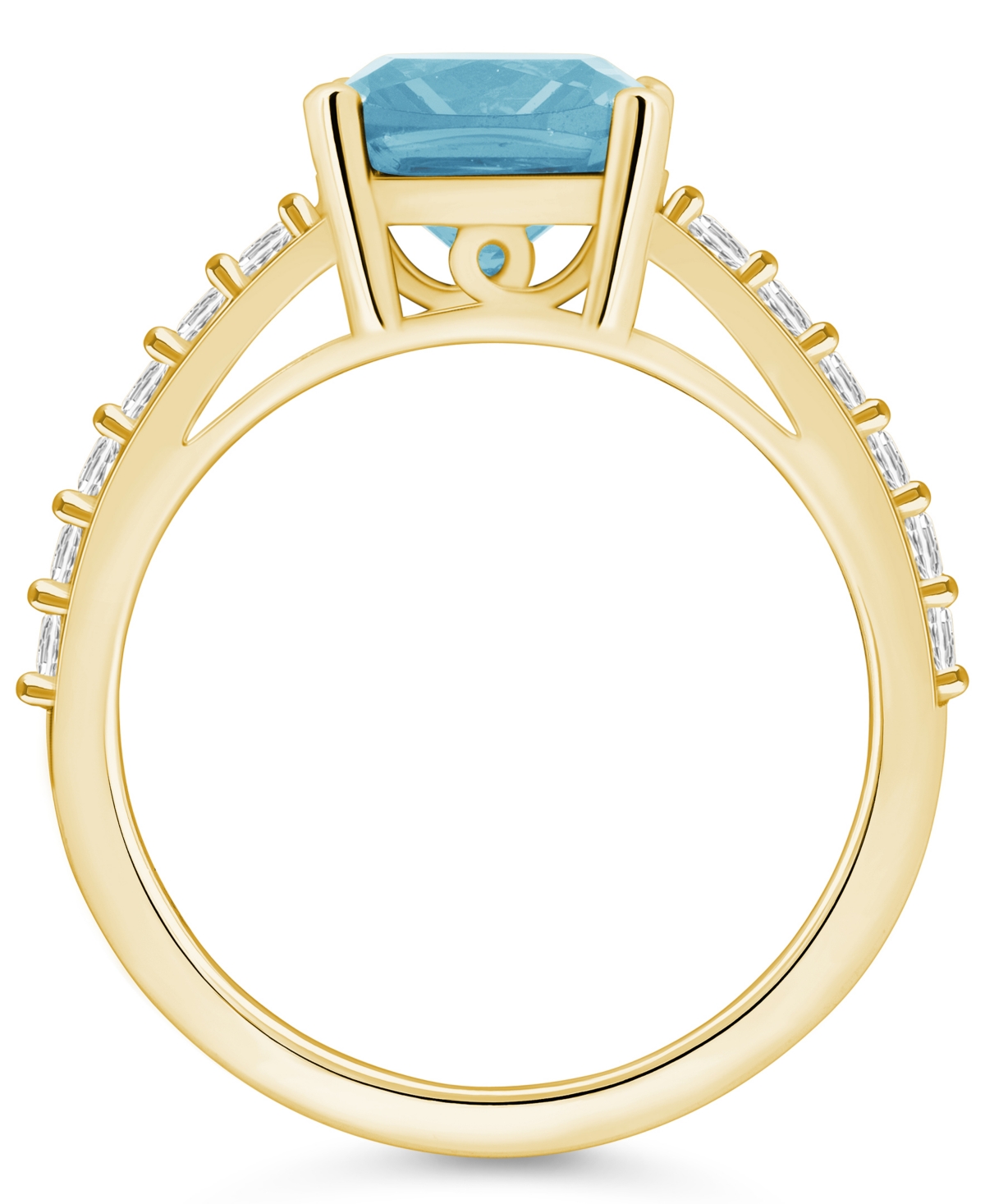 Macy's(2 Ct. T.w.) and Diamond (1/3 Ct. T.w.) Ring in 14K Yellow Gold - Aquamarine