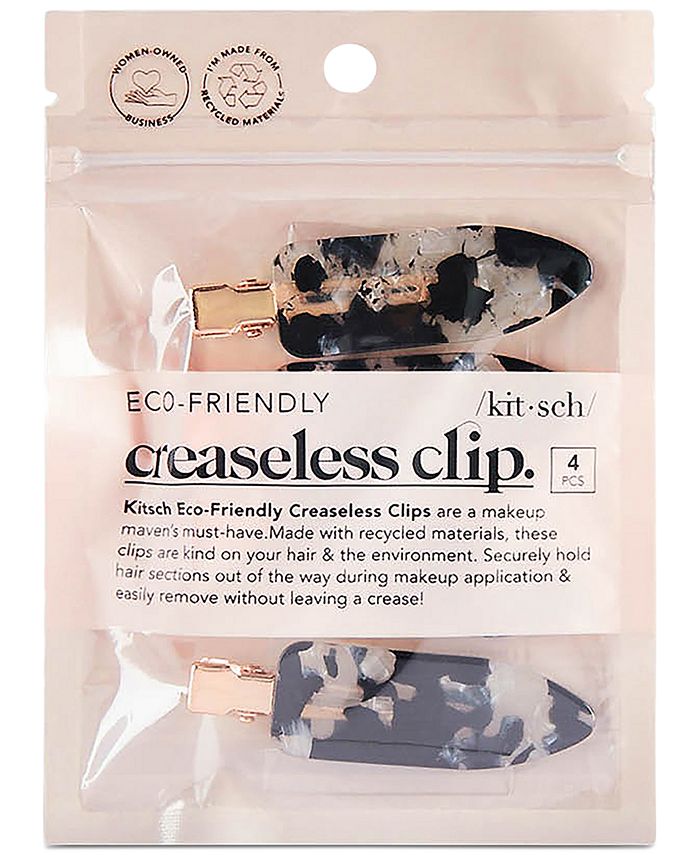 Kitsch 4Pk. Black Terrazo Printed Creaseless Hair Clips Macy's