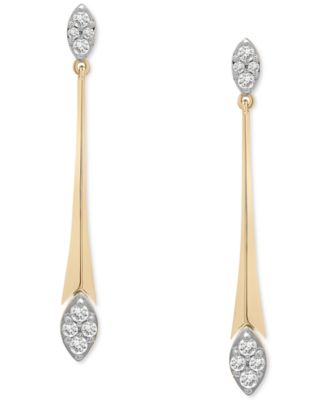 Diamond Elongated Drop Earrings (1/2 ct. t.w.) in 14k Gold, Created for Macy's