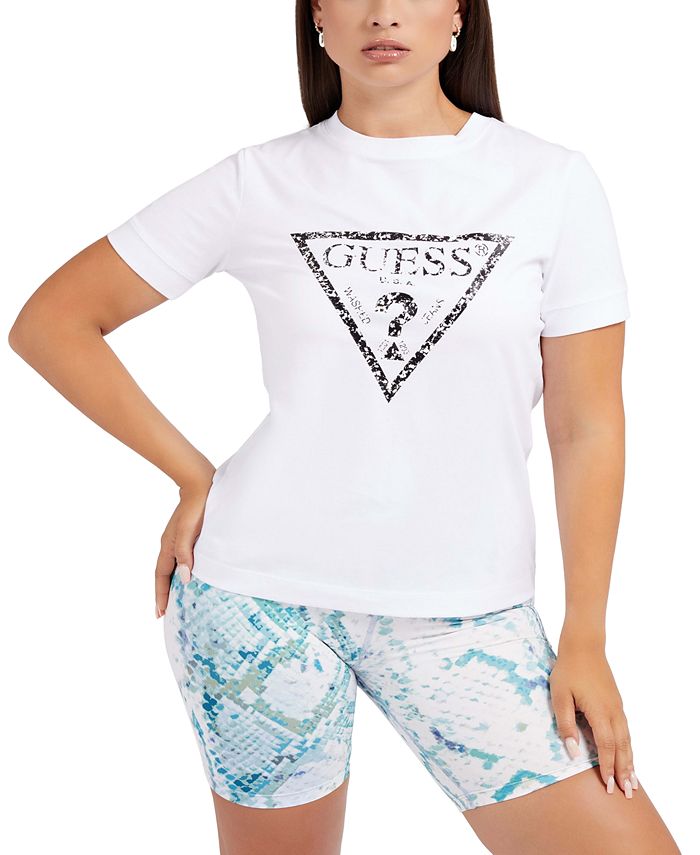 GUESS Women's Alesha Logo Short Sleeve TShirt Macy's