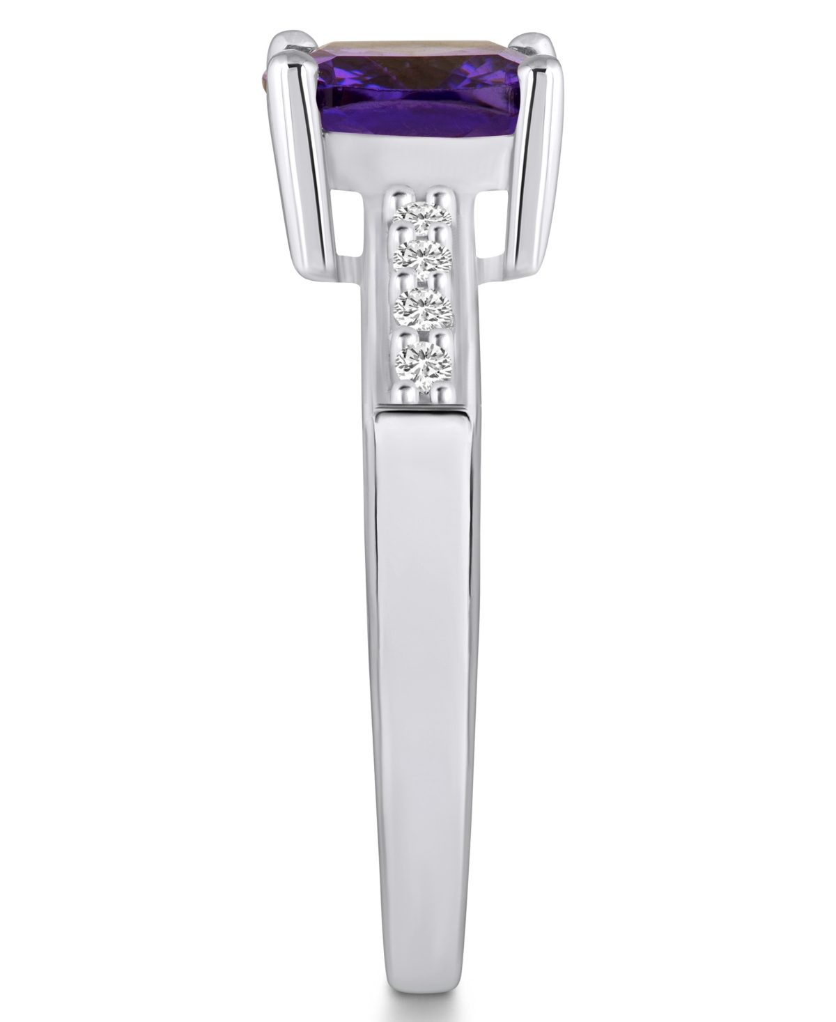Macy'sand Diamond Ring (2 ct.t.w and 1/8 ct.t.w) 14K White Gold - Amethyst