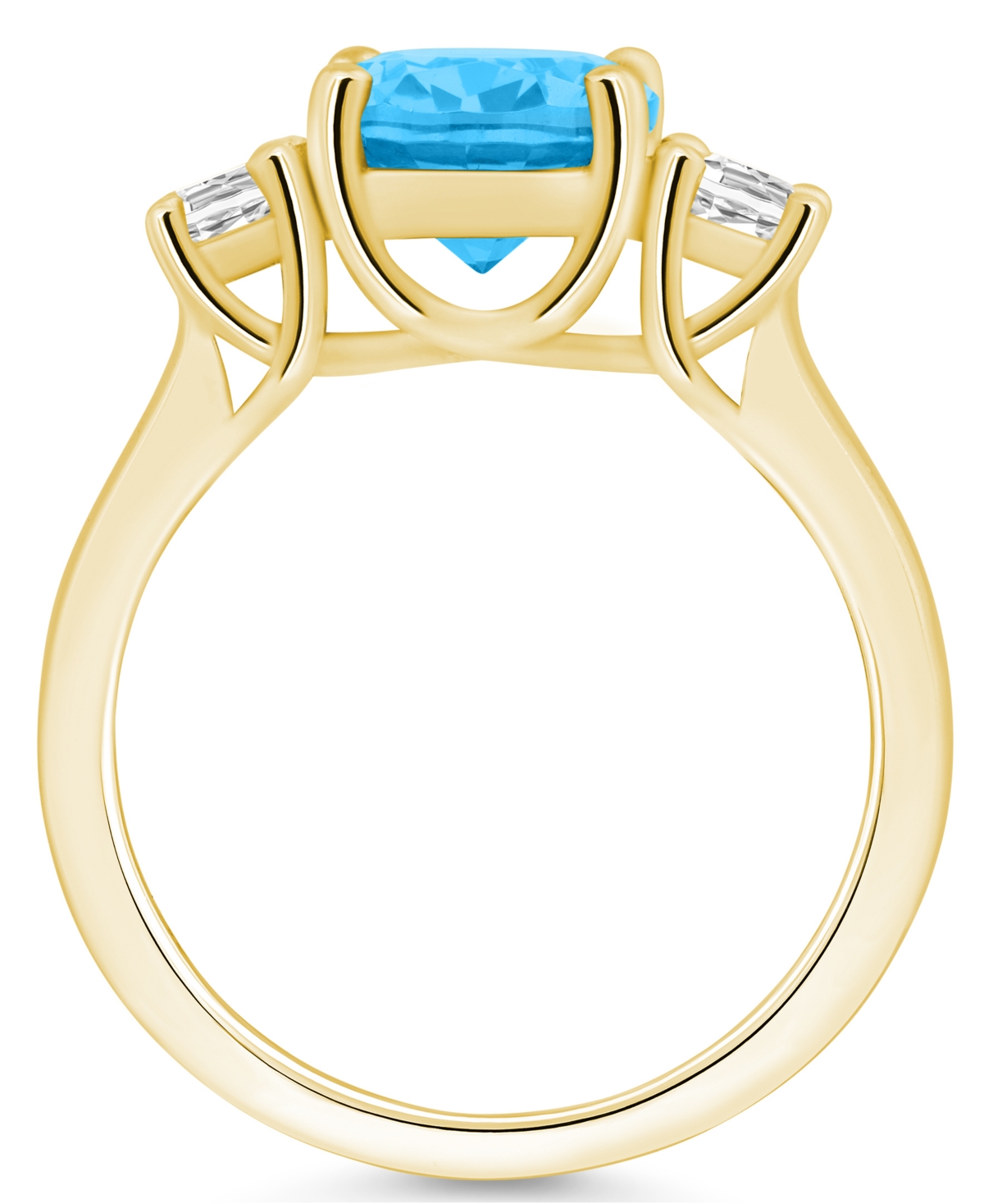 Macy'sand Diamond Ring (3-5/8 ct.t.w and 1/3 ct.t.w) 14K Yellow Gold - Blue Topaz