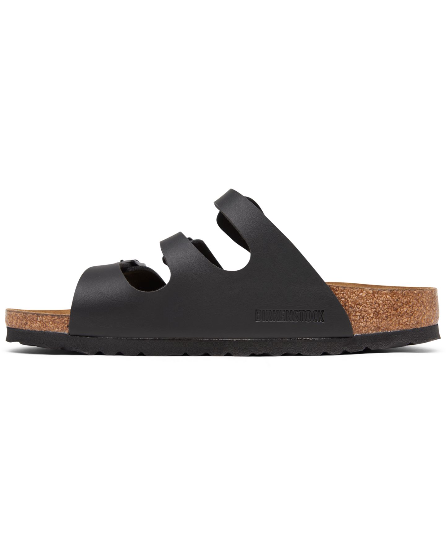 Женские сандалии Birkenstock Florida Birko-Flor Nubuck Soft Footbed, цвет: Чёрный — фото 5