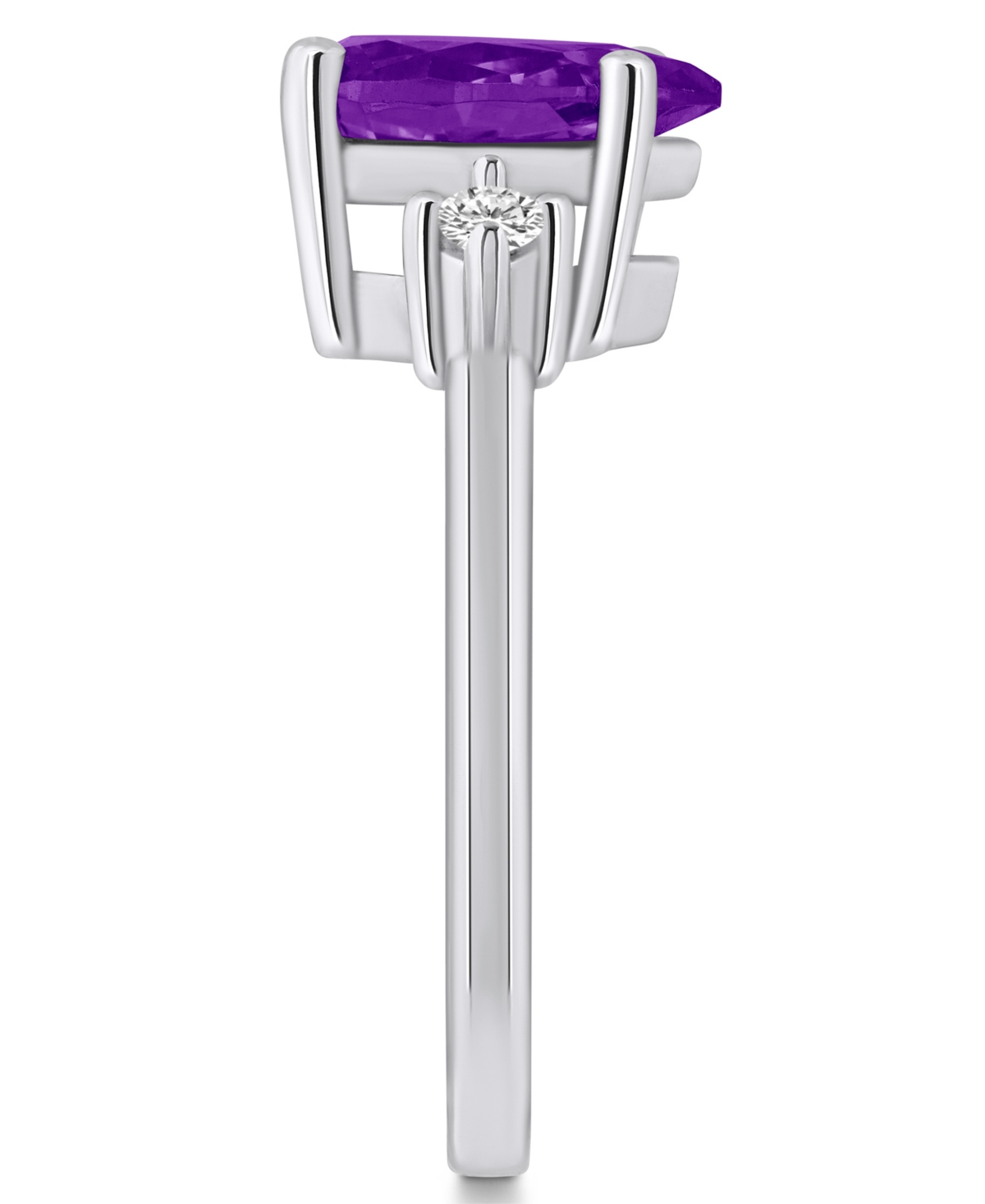 Macy'sand Diamond Ring (1-3/4 ct.t.w and 1/10 ct.t.w) 14K White Gold - Amethyst