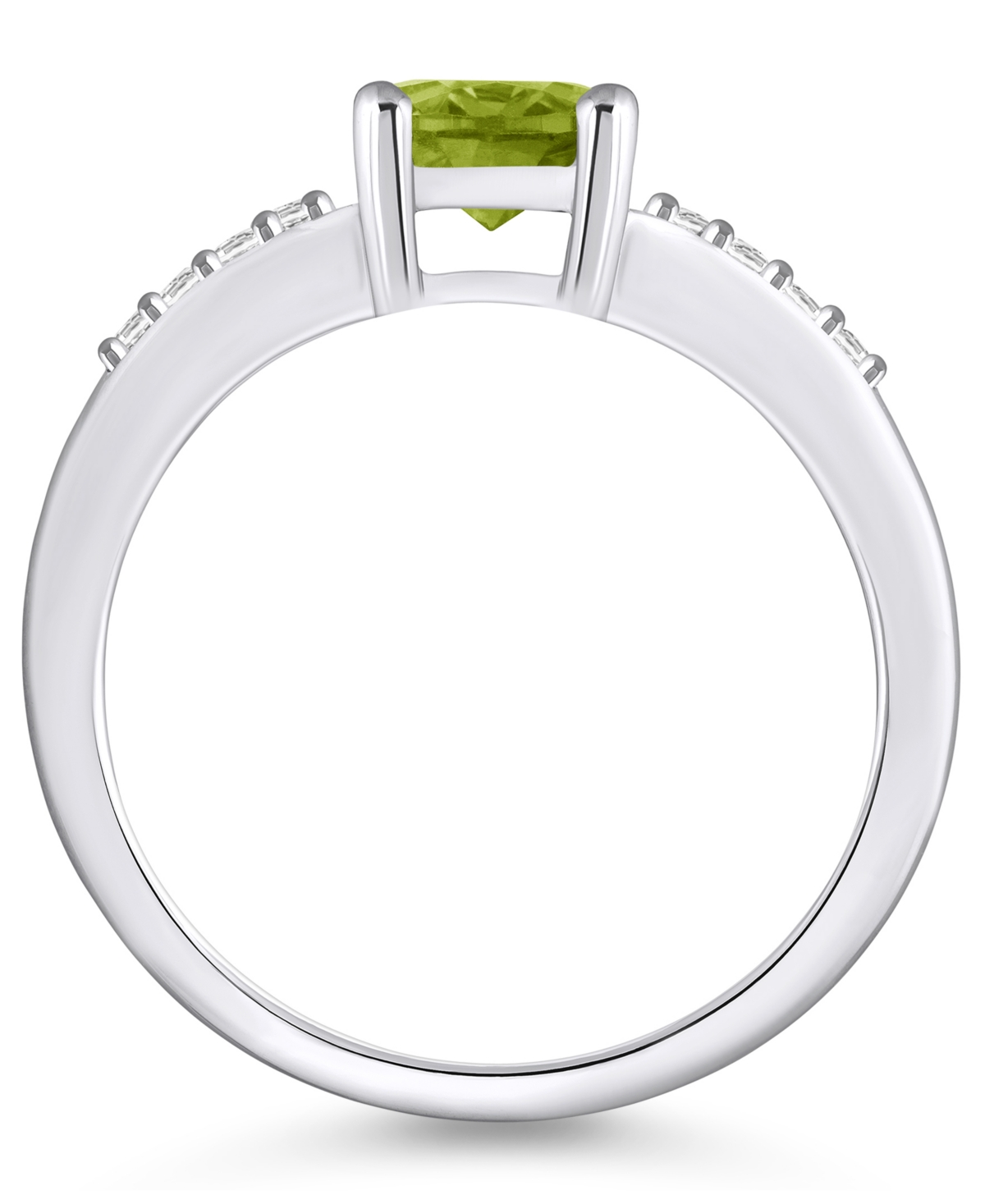 Macy'sand Diamond Ring (1-1/3 ct.t.w and 1/8 ct.t.w) 14K White Gold - Peridot