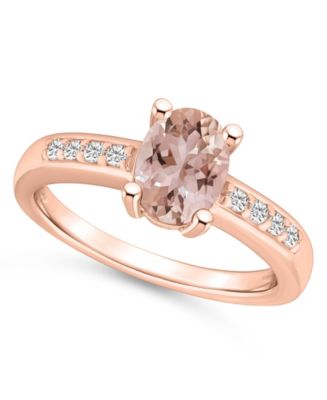 Macy's Morganite and Diamond Ring (1-1/7 ct.t.w and 1/8 ct.t.w) 14K ...
