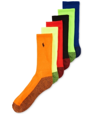 Polo Ralph Lauren Men's Athletic Celebrity Crew Socks 6-Pack