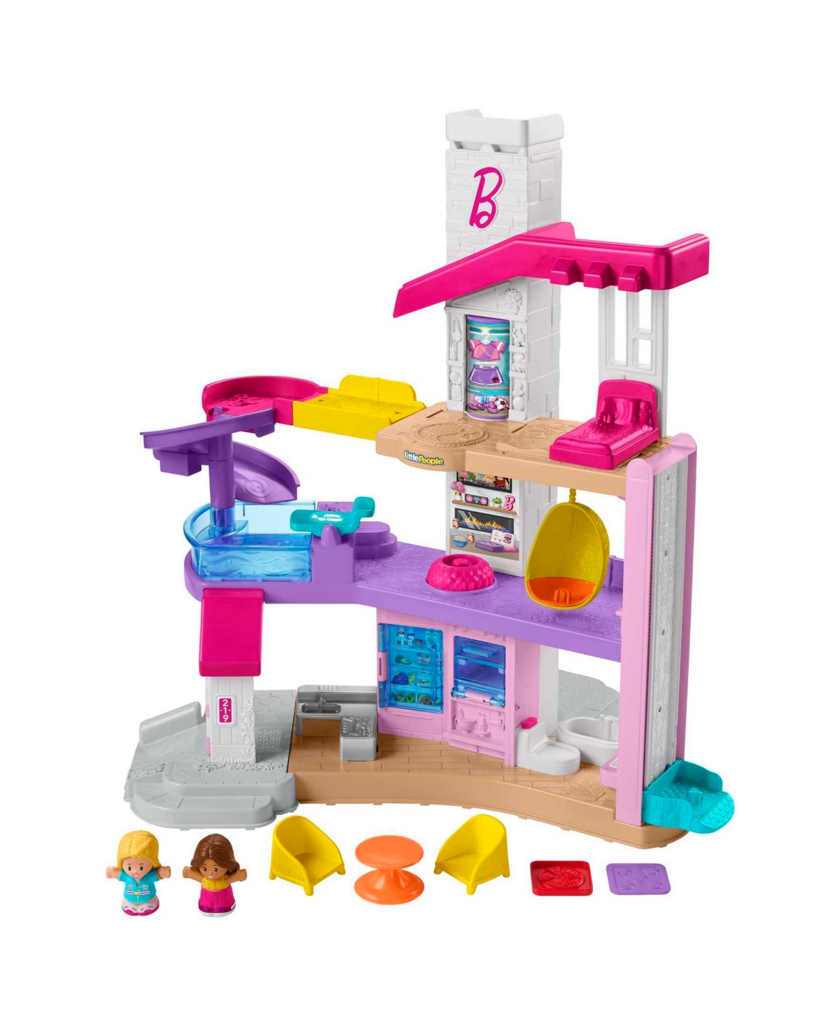 Fisher Price Kids' Little People Barbie Little Dreamhouse Toddler Playset, Lights In Multi