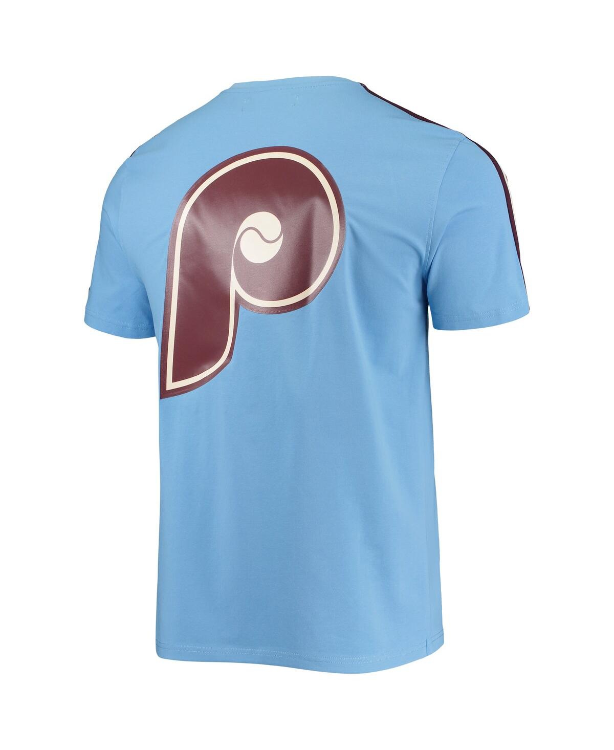 Pro Standard Men's Light Blue, Burgundy Philadelphia Phillies Taping T-shirt  In Light Blue,burgundy