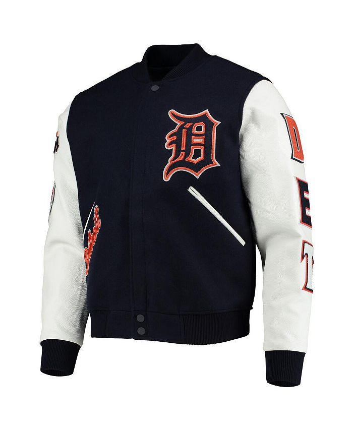Pro Standard Men's Navy, White Detroit Tigers Varsity Logo FullZip