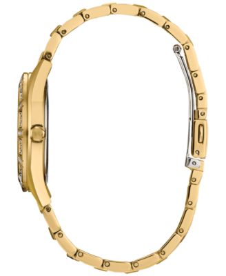 Eco-Drive Women's Crystal Gold-Tone Stainless Steel Bracelet Watch 34mm