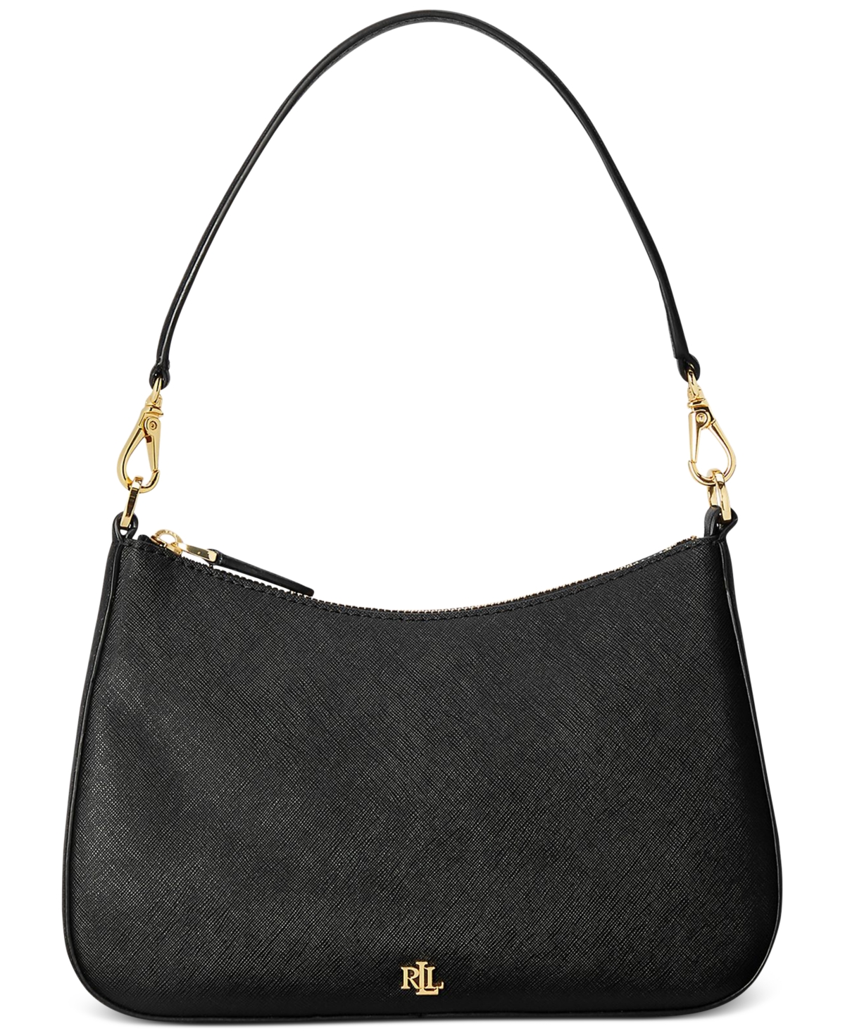 Lauren Ralph Lauren Women's Crosshatch Leather Medium Danni Shoulder Bag In Black