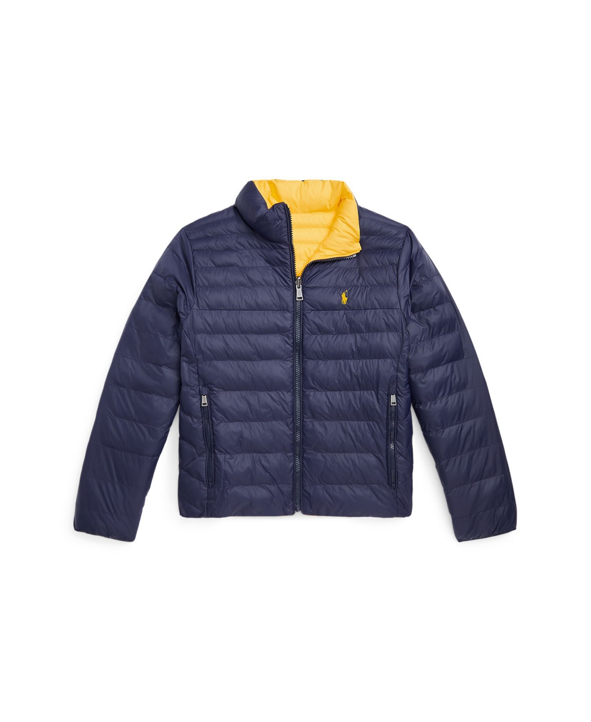 Polo Ralph Lauren Kids' Toddler And Little Unisex P-layer 2 Reversible Jacket In Newport Navy,yellow Finish