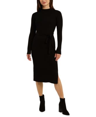 BCX - Juniors' Belted Long-Sleeve Midi Sweater Dress