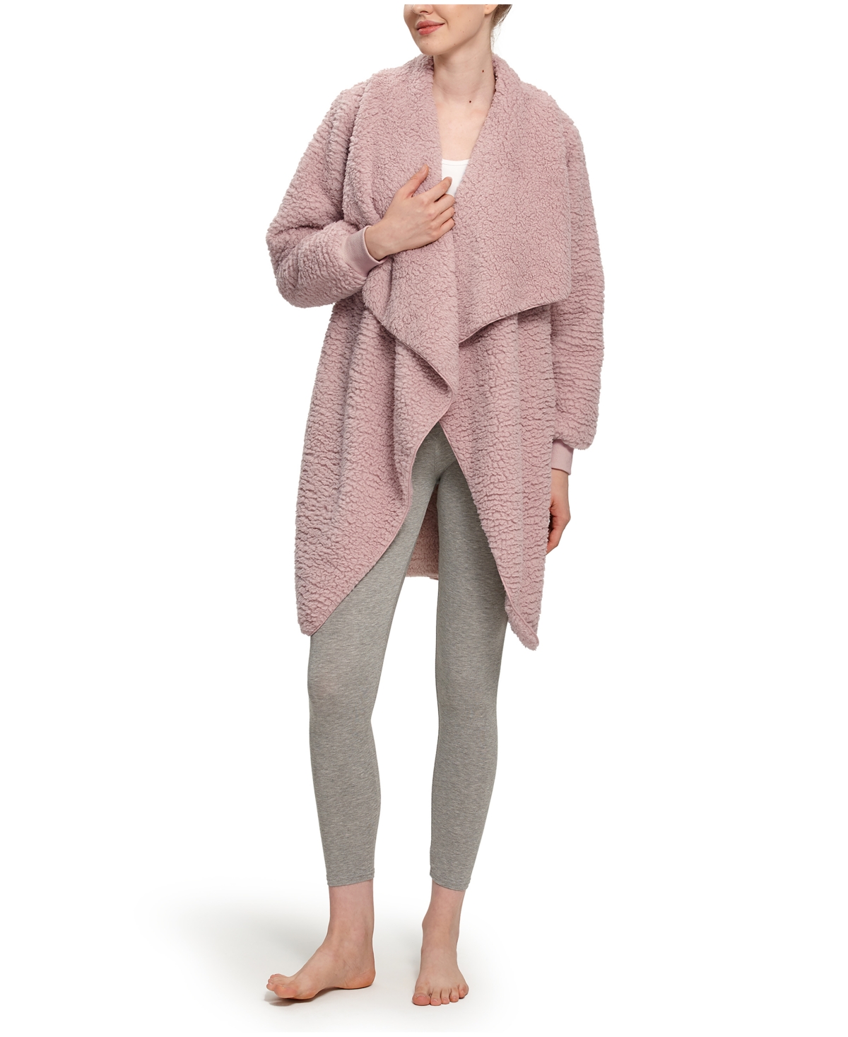 Berkshire Women's Rib Knit Cuff Open Front with Cascading Cardigan