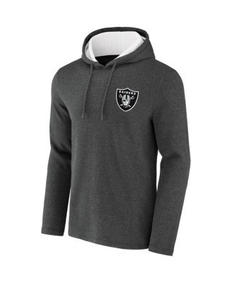 Men's NFL x Darius Rucker Collection by Heathered Charcoal Las Vegas Raiders Waffle Knit Pullover Hoodie