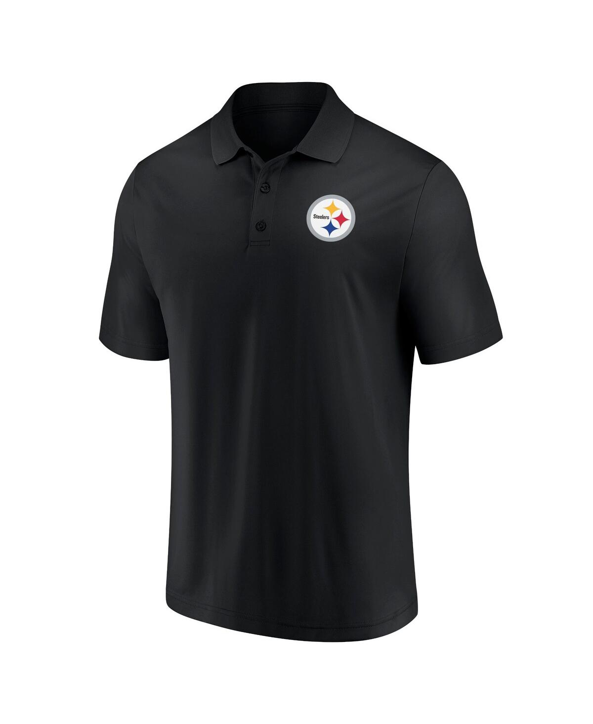 Shop Fanatics Men's  Black And Gold Pittsburgh Steelers Home And Away 2-pack Polo Shirt Set In Black,gold