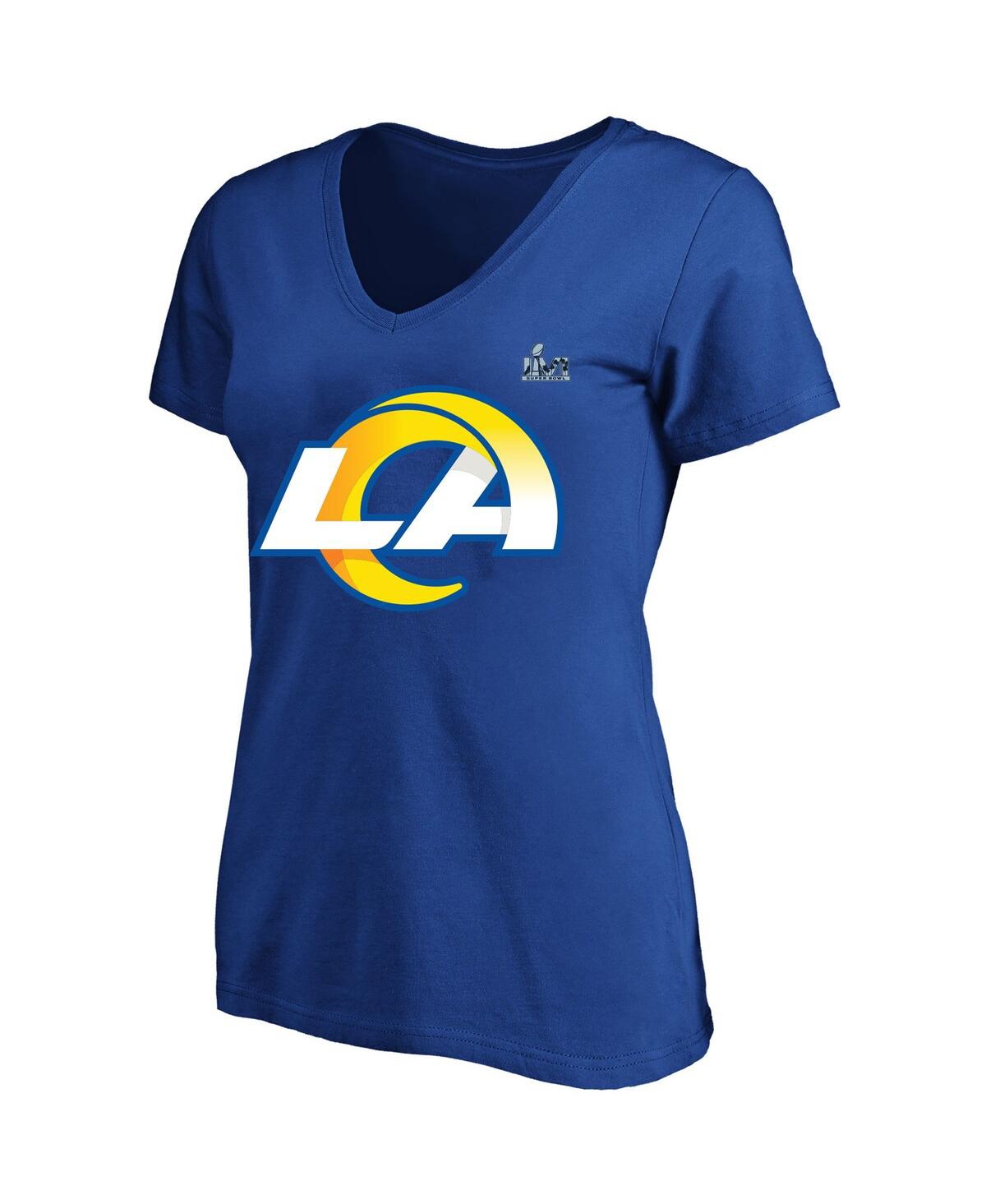 Fanatics Branded Matthew Stafford Royal Los Angeles Rams Super Bowl Lvi Plus Size Name & Number V-ne In Royal