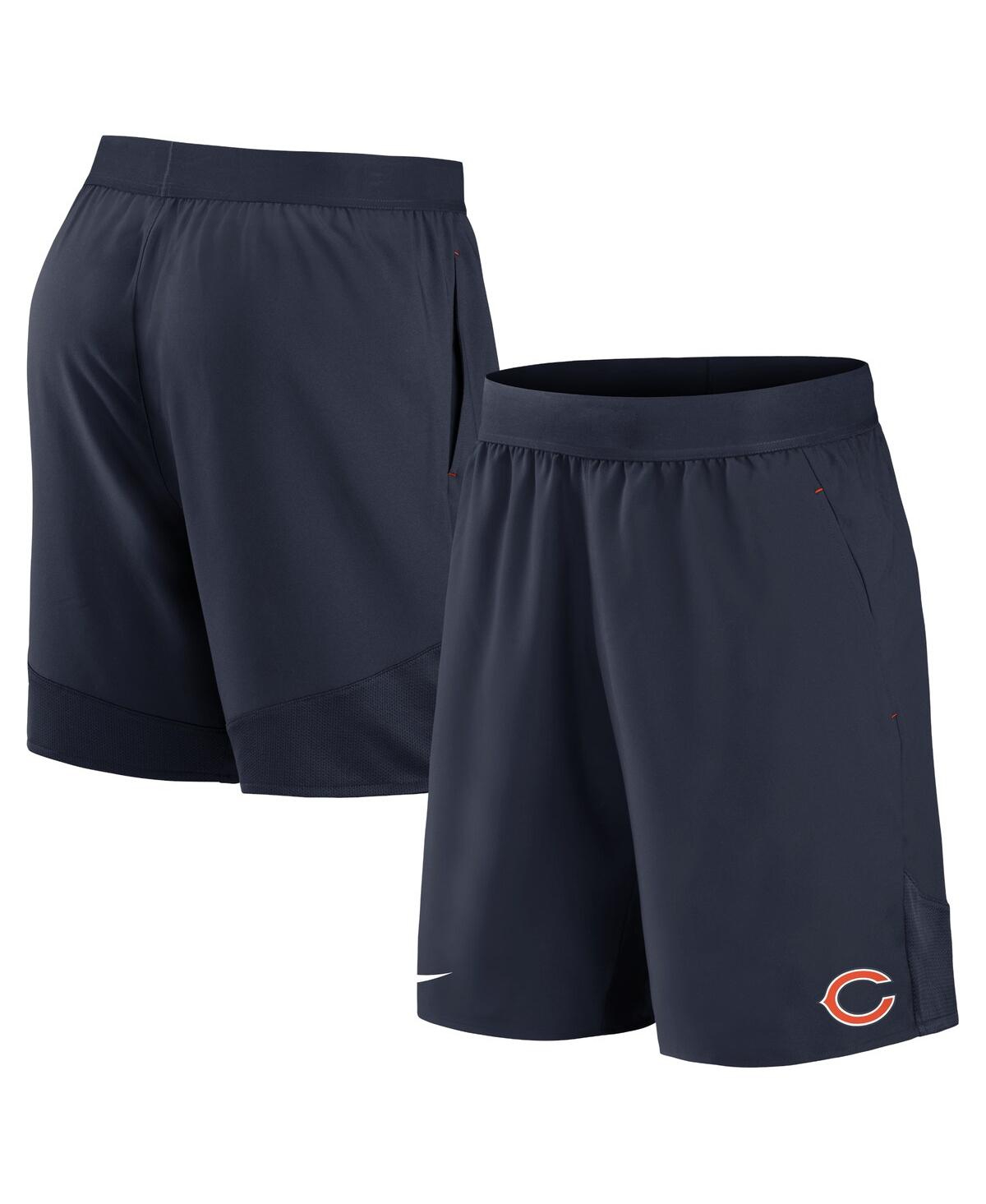 Shop Nike Men's  Navy Chicago Bears Stretch Woven Shorts