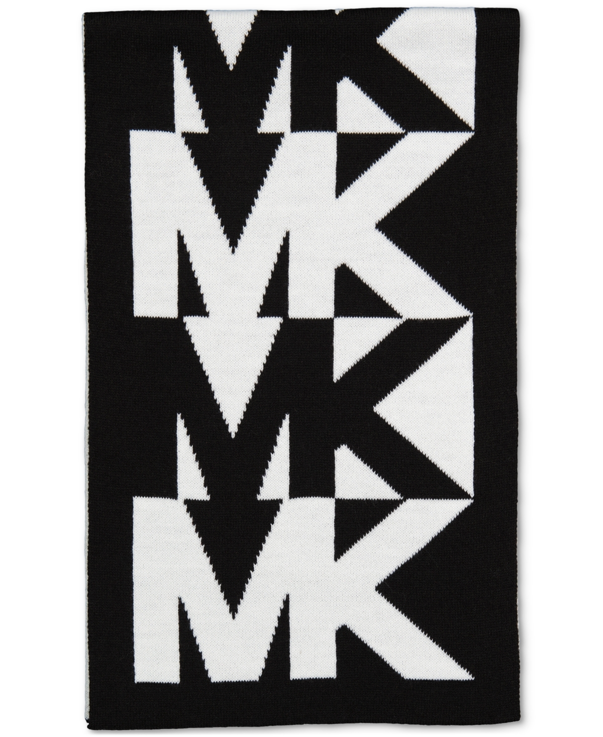 Michael Kors Michael  Women's Colorblock Stacked Logos Scarf In Black