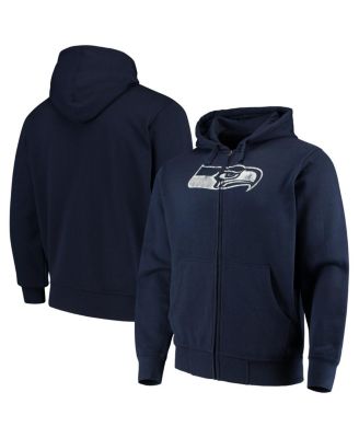 Men's College Navy Seattle Seahawks Primary Logo Full-Zip Hoodie