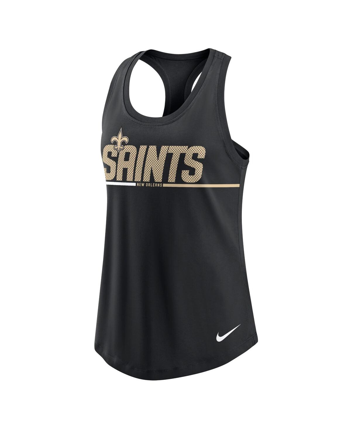 Shop Nike Women's  Black New Orleans Saints Team Name City Tri-blend Racerback Tank Top