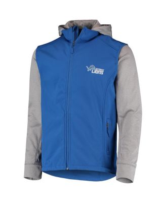 Men's Blue and Gray Detroit Lions Alpha Full-Zip Jacket