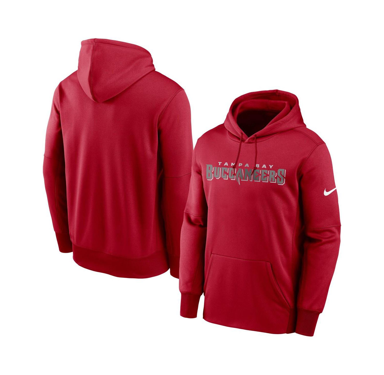 Men's Red Tampa Bay Buccaneers Fan Gear Wordmark Performance Pullover Hoodie