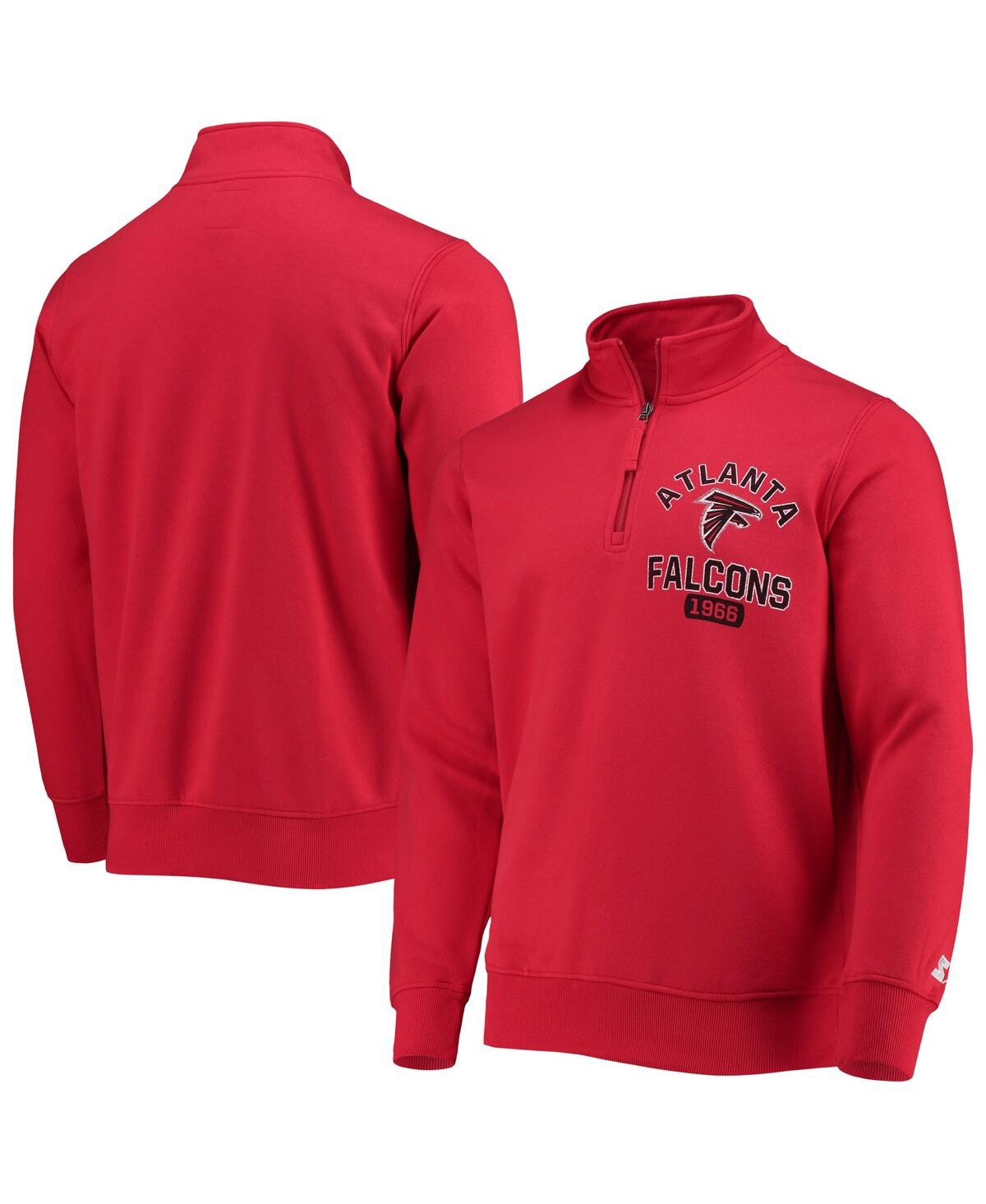Shop Starter Men's  Red Atlanta Falcons Heisman Quarter-zip Jacket