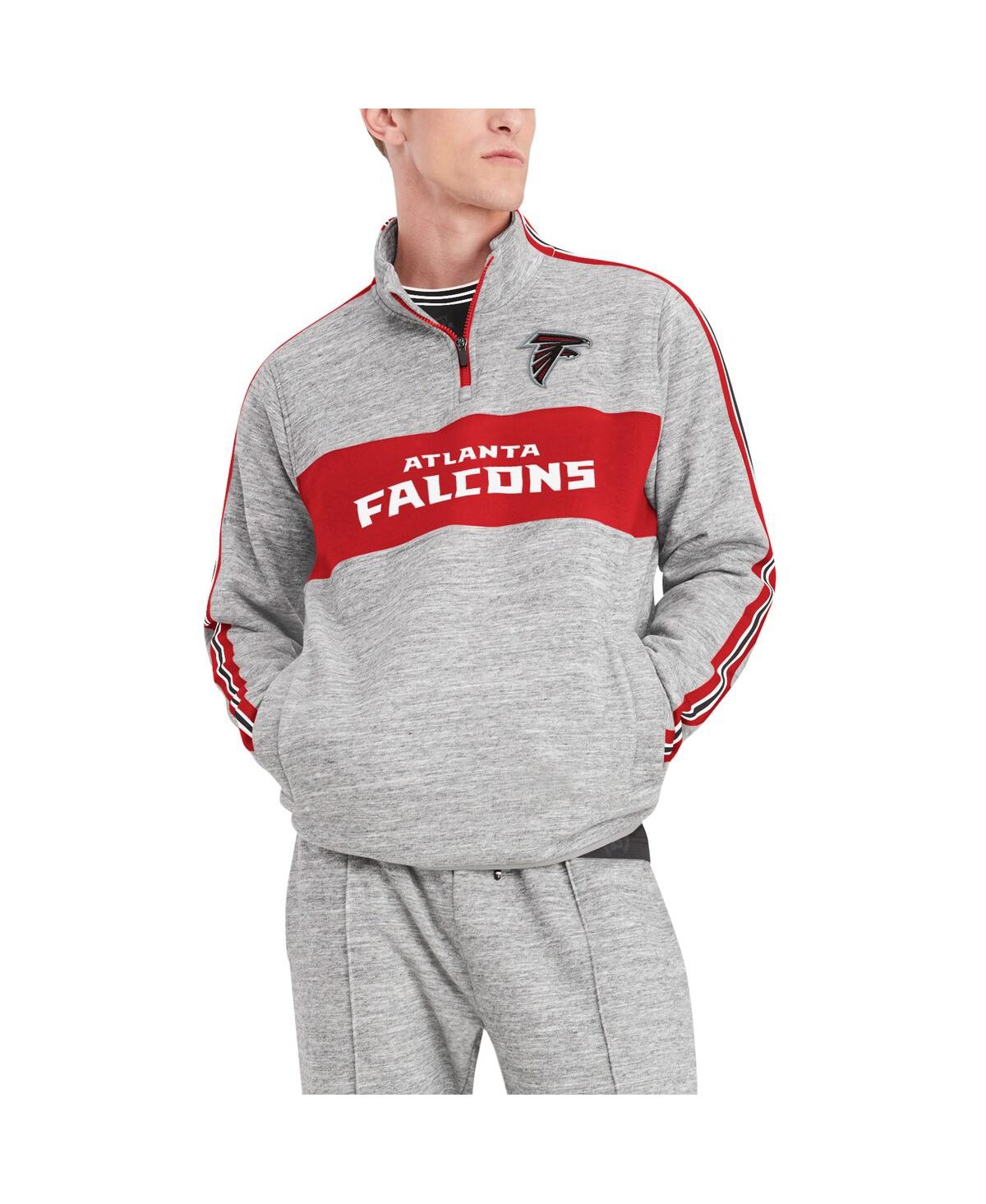 Tommy Hilfiger Heathered Gray Atlanta Falcons Mario Quarter-zip Jacket In Heathered Gray