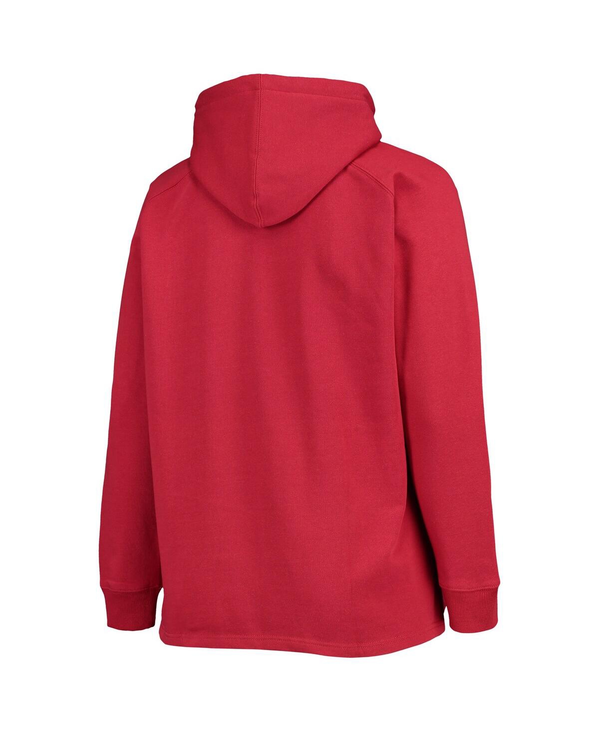 Women's FanaticsArizona Cardinals Plus Size First Contact Raglan Pullover Hoodie - Cardinal