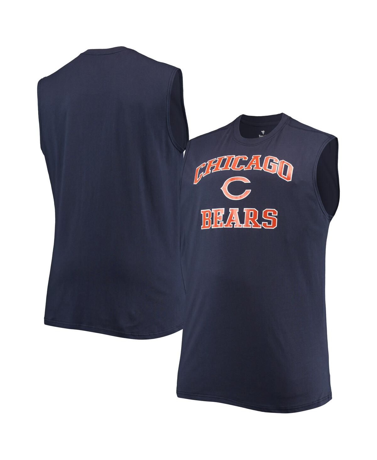 PROFILE MEN'S NAVY CHICAGO BEARS BIG AND TALL MUSCLE TANK TOP
