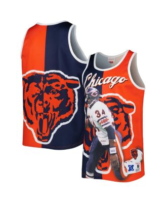 Men's Mitchell & Ness Walter Payton Orange Chicago Bears Retired Player  Name & Number Mesh Crew Neck Top