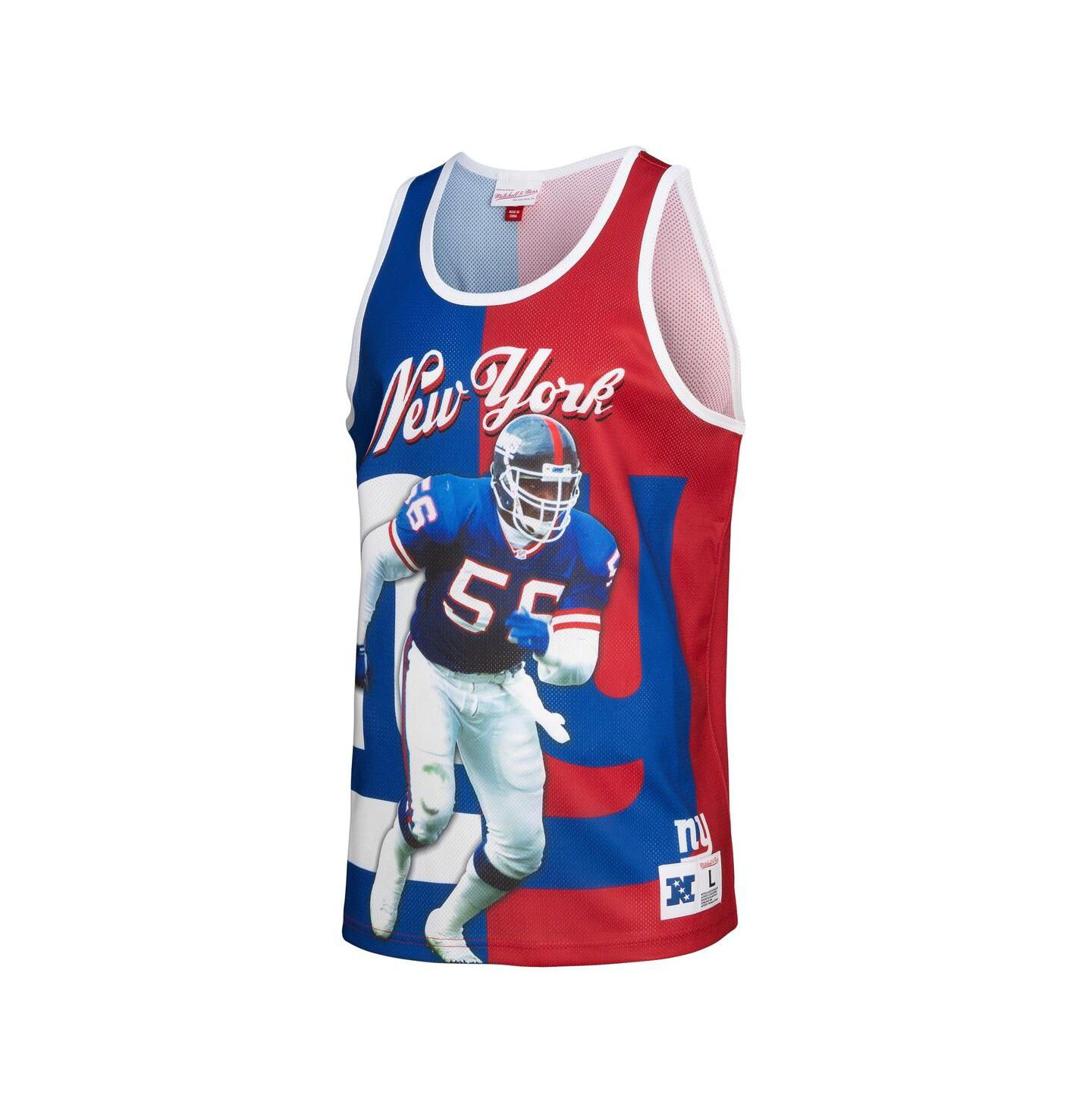 Мужской топ Mitchell & Ness Lawrence Taylor Royal, Red New York Giants Retired Player Graphic — фото 3