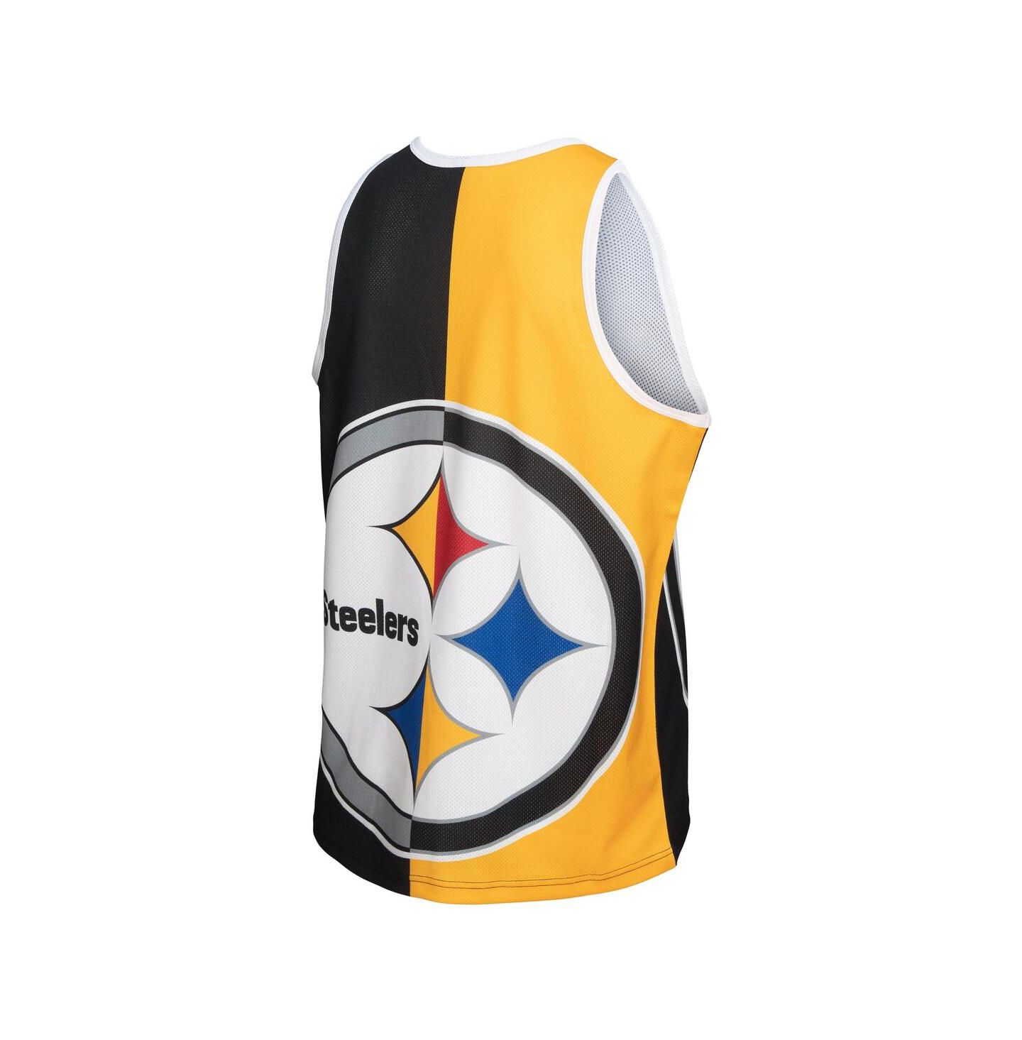 Мужской топ Mitchell & Ness Troy Polamalu Black, Gold Pittsburgh Steelers Retired Player Graphic — фото 4
