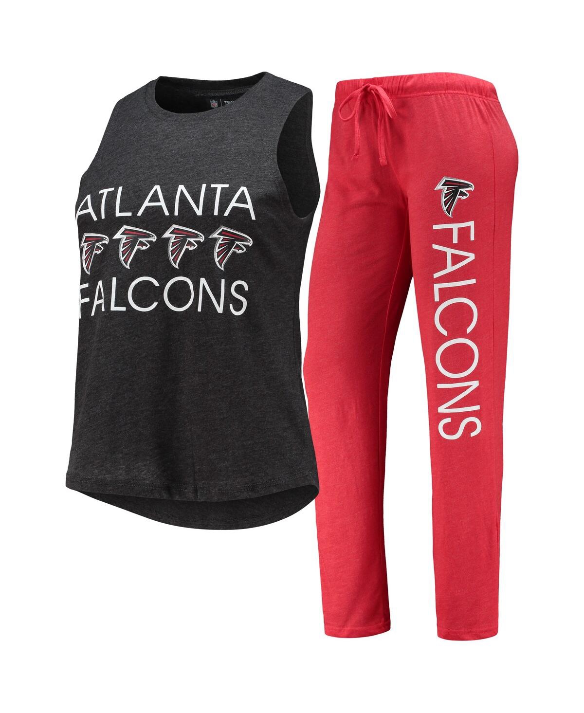 Concepts Sport Women's  Red, Black Atlanta Falcons Muscle Tank Top And Pants Sleep Set In Red,black