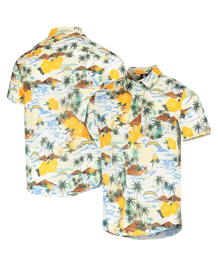 Men's FOCO Cream Kansas City Chiefs Paradise Floral Button-Up Shirt