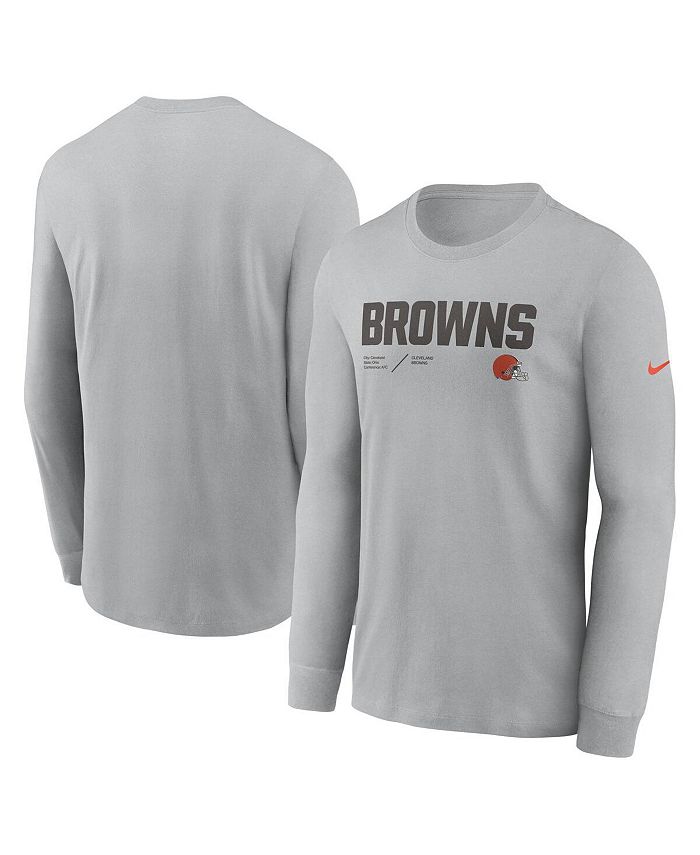 Nike Men's Silver Cleveland Browns Infograph Lock Up Performance Long ...