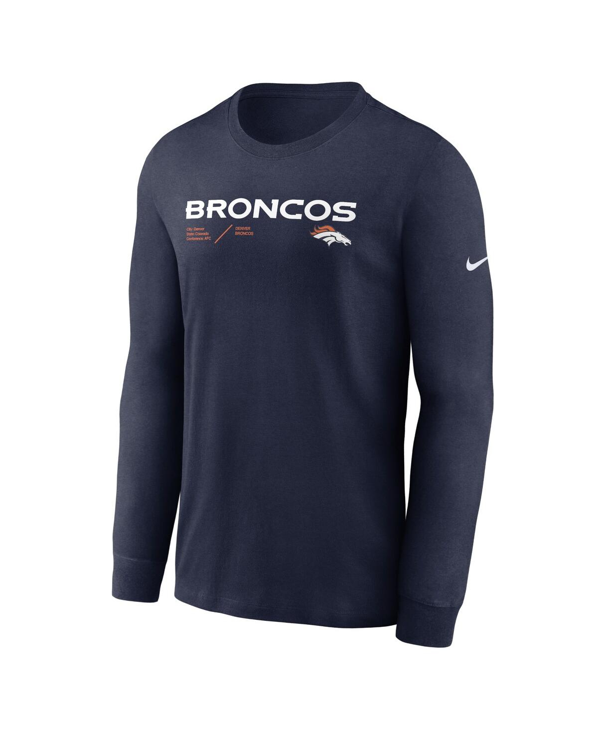 Men's NikeDenver Broncos Infograph Lock Up Performance Long Sleeve T-shirt - Navy
