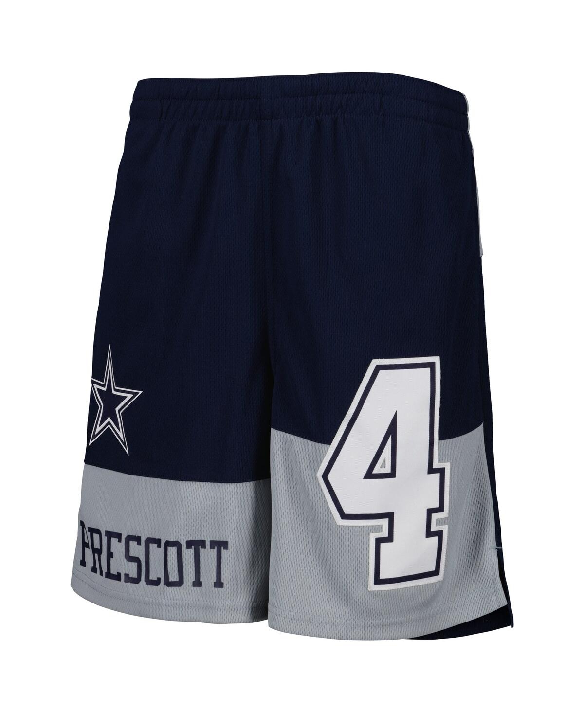 Outerstuff Big Boys Dak Prescott Navy Dallas Cowboys Name And Number Player Shorts In Navy