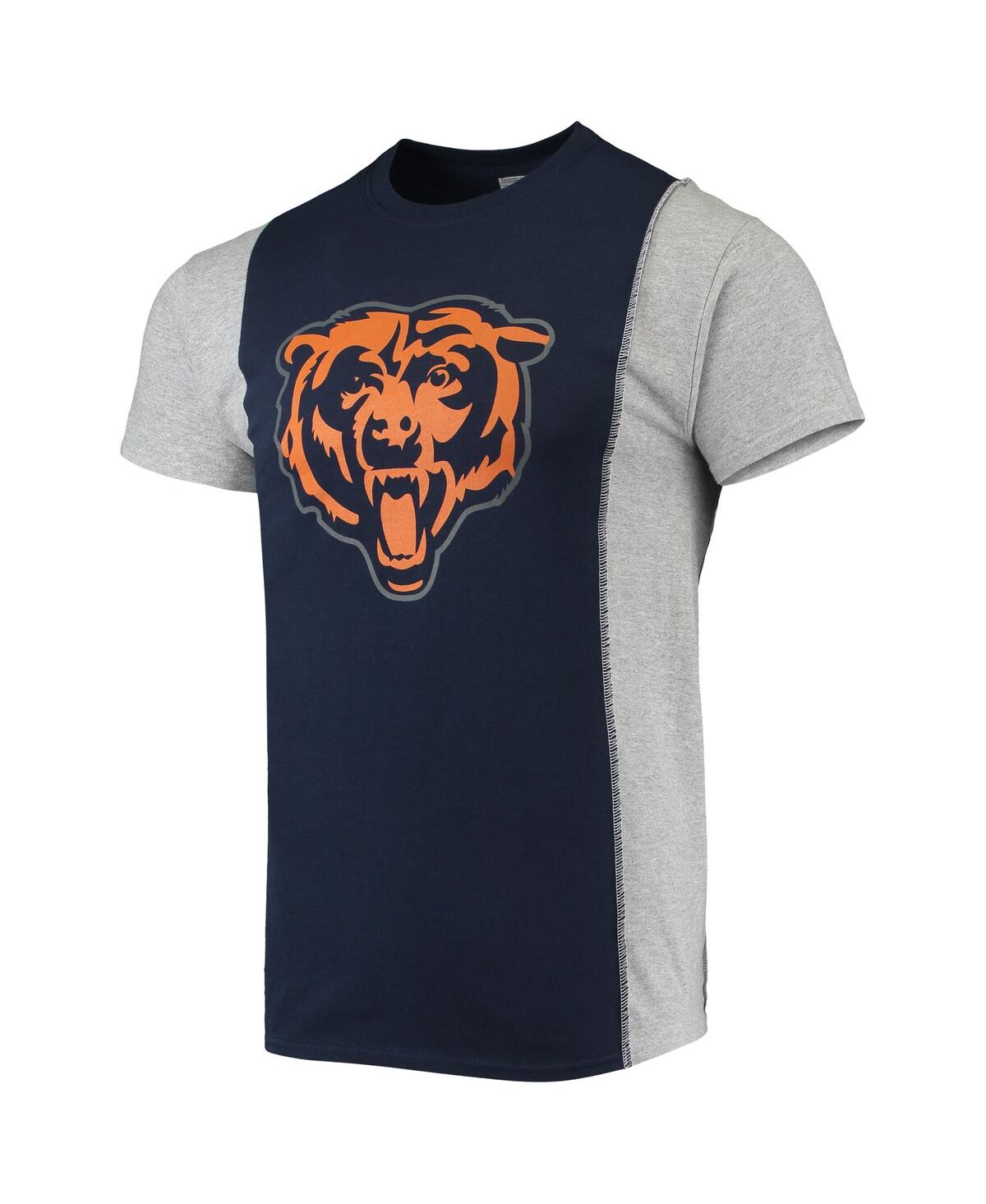 Shop Refried Apparel Men's  Navy, Heathered Gray Chicago Bears Split T-shirt In Navy,heathered Gray