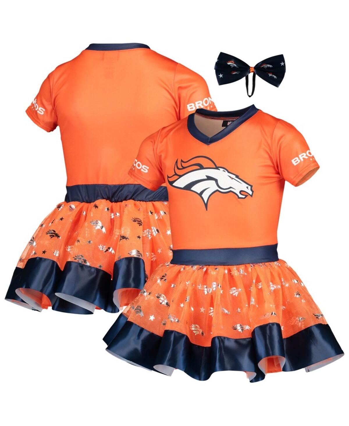 Big GirlsDenver Broncos Tutu Tailgate Game Day V-Neck Costume - Orange