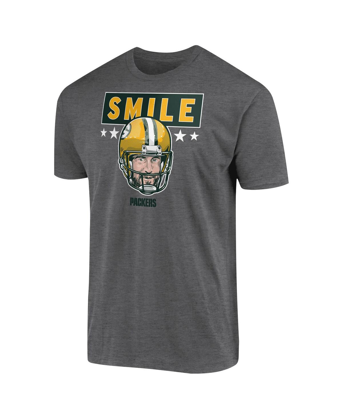Men's Aaron RodgersGreen Bay Packers Smile T-shirt - Gray