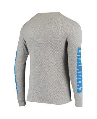 Men's Heathered Gray Los Angeles Chargers Heavyweight Thermal Long Sleeve T-shirt