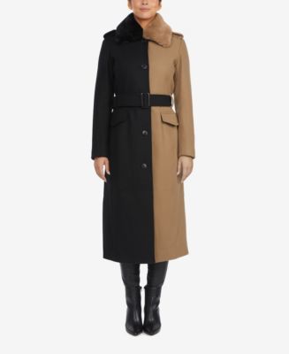 Badgley mischka clearance belted wrap coat