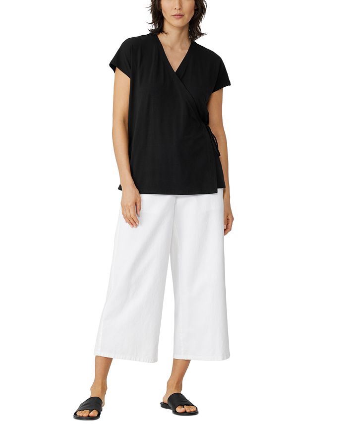 Eileen Fisher Women's Short Sleeve Wrap Top Macy's